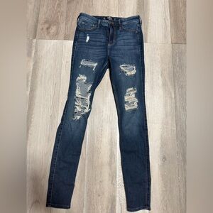 HOLLISTER RIPPED JEANS HIGH-RISE SUPER SKINNY